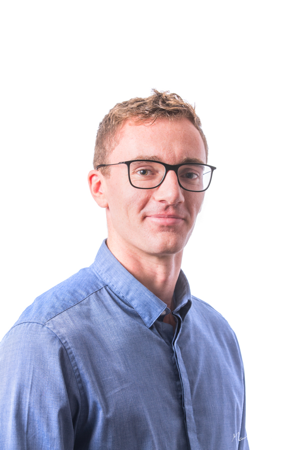 Portrait of young man with white background
