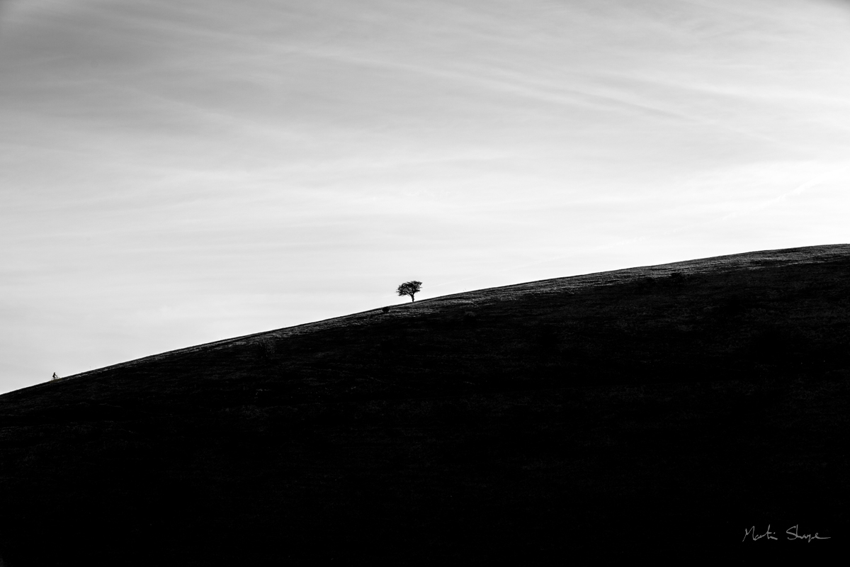 Cyclist going uphill